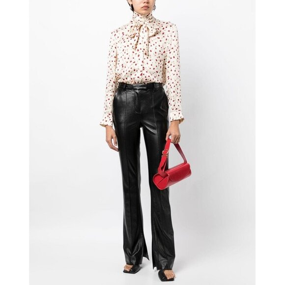 KHAITE Women's Floral Print Attached Scarf Blouse Size 2 - Picture 3 of 12